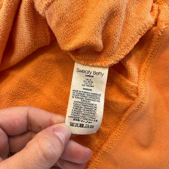 Sweaty Betty After Class Crop Sweatshirt Orange Size Small 4-6 - Picture 6 of 9